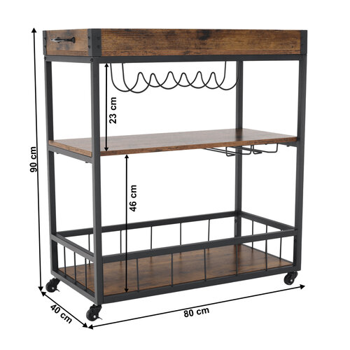 Cărucior de servire pe roți Silvius