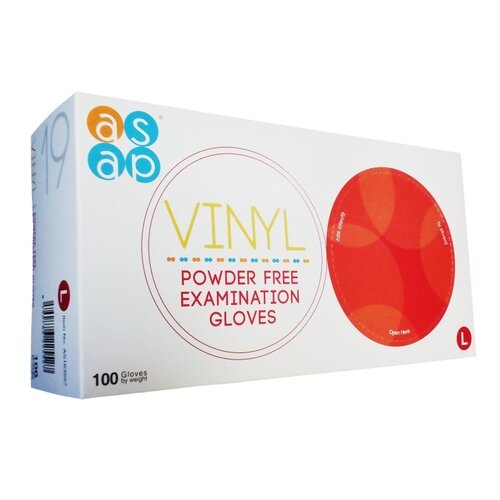 Jednorazové vinylové rukavice bezpúdrové 100 ks, L