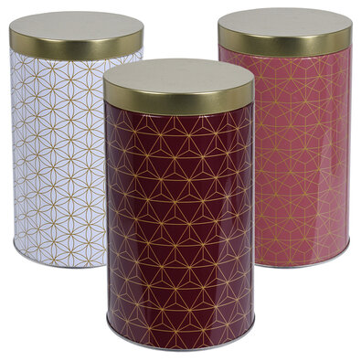 Set doze din plastic, cu capac, 3 buc.