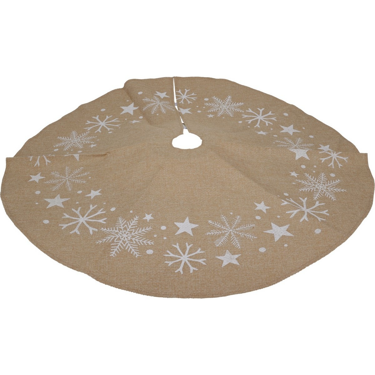 Textilní obal na stojan vánočního stromečku Jute Snowflake, pr. 90 cm