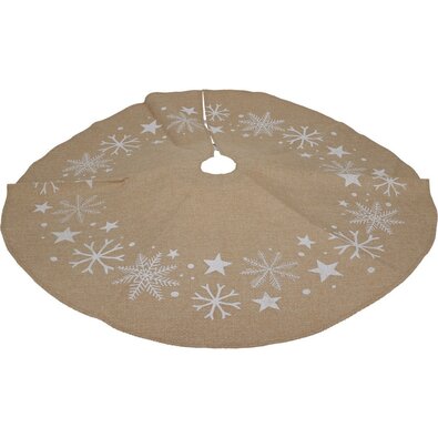 Tekstilni ovitek za stojalo za božično drevesceJute Snowflake, premer 90 cm