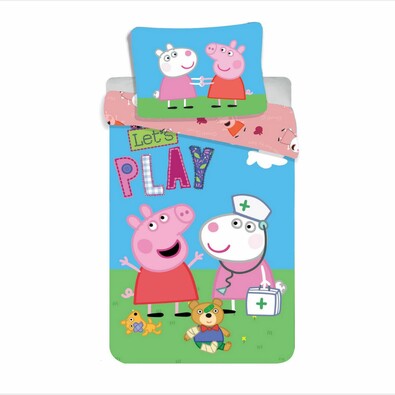 Dětské bavlněné povlečení Peppa Pig 028, 140 x 200 cm, 70 x 90 cm