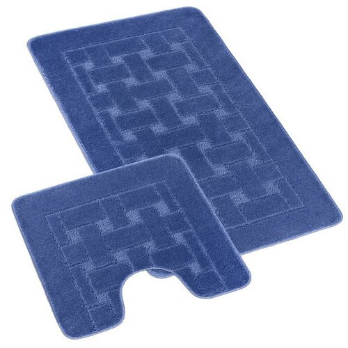 Set covorașe de baie Bellatex Bany cu decupajRectangle albastru, 60 x 100, 60 x 50 cm