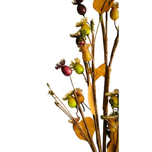 Súprava jesenných vetvičiek Zasnežený šípok 89 cm, 6 ks