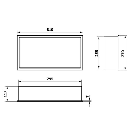 POLYSAN 1301-82 Vgradna polica Inserta, 81 x 27cm, liti marmor, bela