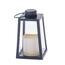 Lanterna cu lumânare LED Edera neagră, 10 x 18 x10 cm, plastic, patină