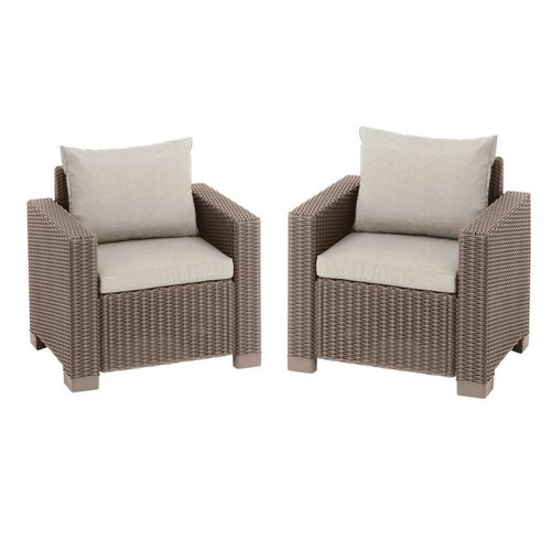 Keter Gartensessel-Set California 83 x 68 x 72 cm, 2 Stück, Cappuccino