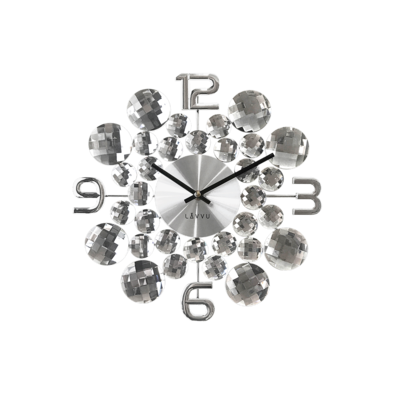 Ceas de perete Lavvu Crystal Jewel LCT1030  argintiu, diam. 34 cm