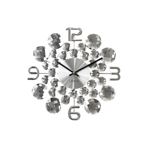 Nástenné hodiny Lavvu Crystal Jewel LCT1030  strieborná, pr. 34 cm