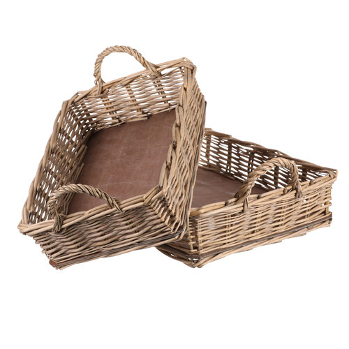 Komplet pletenih pladnjev Nature pravokotnih, 2kos, 2 velikosti, 51 x 11 x 39 cm