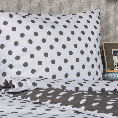 4Home Pościel bawełniana Szara kropka, 140 x 220 cm, 70 x 90 cm