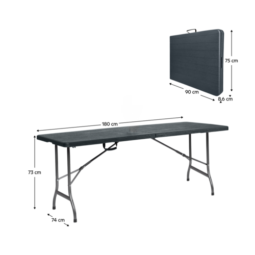 Gartenmöbel-Set 1+2, ULMER, klappbar, schwarz