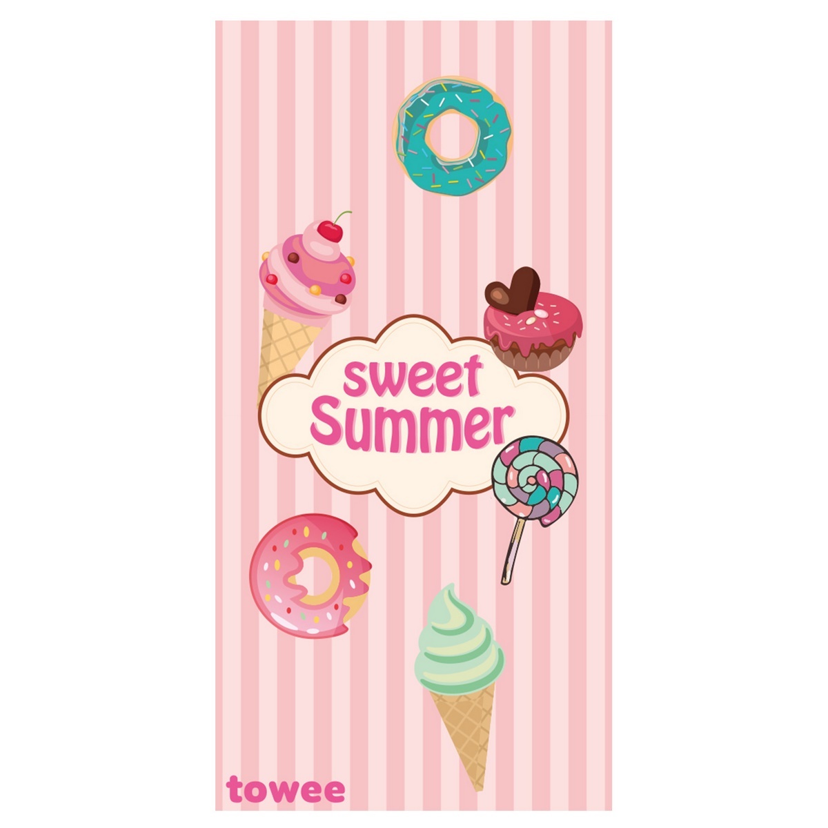 Prosop cu uscare rapidă Towee SWEET SUMMER, 80 x 160 cm