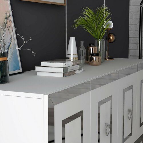 Schrank Karya White and Silver