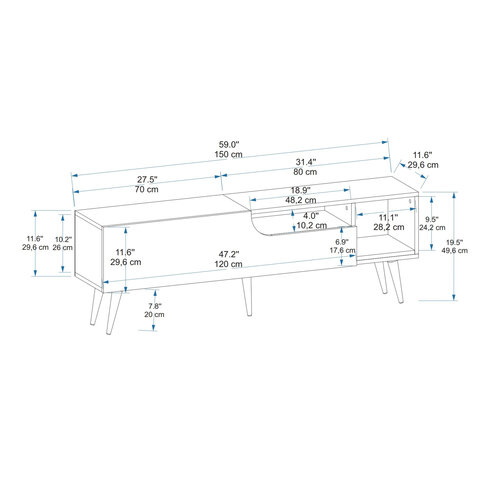 TV-Lowboard Alba Atlantic Pine
