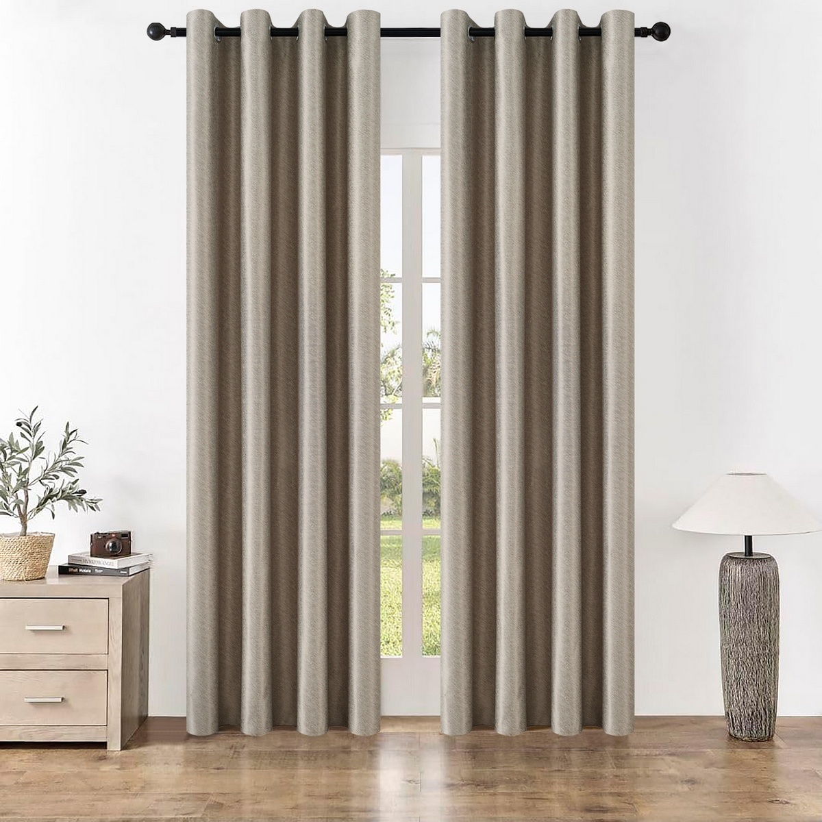 4Home Stripe sötétítő függöny bézs, 150 x 250 cm, bézs