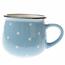 Kubek ceramiczny w kropki 770 ml, jasnoniebieski
