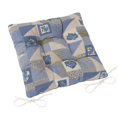 Bellatex Sitzkissen EMA gesteppt Patchwork blau, 40 x 40 cm