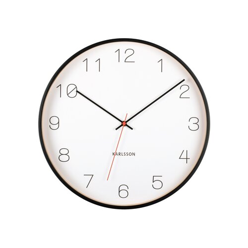 Karlsson 5926BK дизайнерський настінний годинник 40 см, чорний