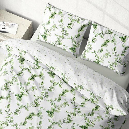 Stanex Lenjerie de pat din bumbac Eucalipt, reversibilă, 140 x 220 cm, 70 x 90 cm