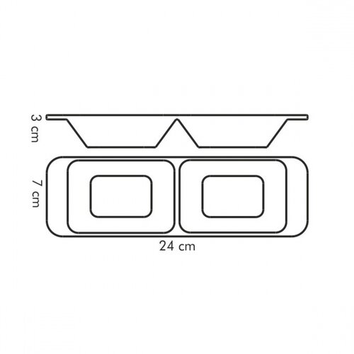 Obrázok Miska pozdĺžna delená, 2 časti GUSTITO 24 x 7 cm