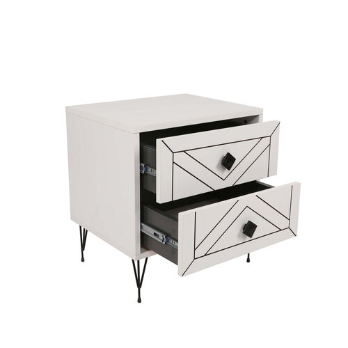 Stolik nocny Luna White