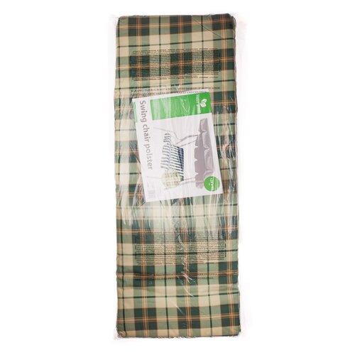 Happy Green Poduszka na huśtawkę Zielona krata, 129 cm
