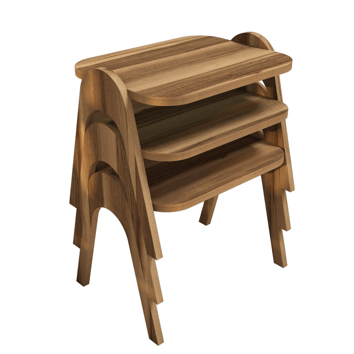 Odkládací stolek Paris Walnut, 3 ks
