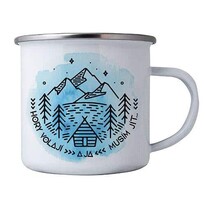 Bohemia Gifts Emaille-Tasse - Die Berge rufen, 350 ml