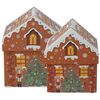 Weihnachtsgeschenkboxen-Set „Cookie Houses“, braun