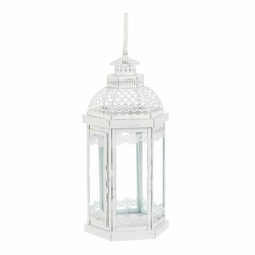 Set de 3 felinare metalice Magnificenza, albe