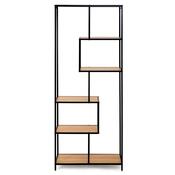 Kovový regál LOFTY GRID Asym Oak, 185 x 77 cm