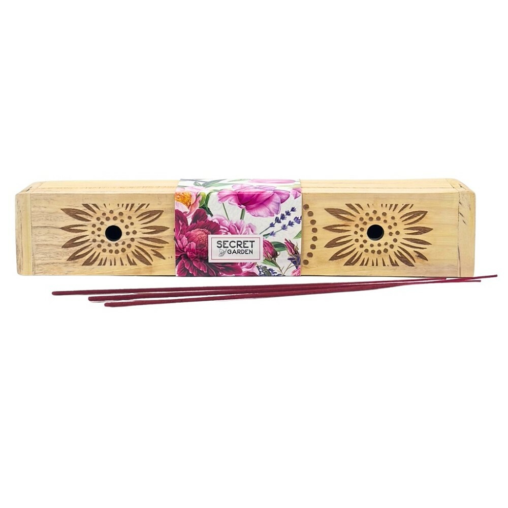 Arome Secret garden drewniane pudełko zkadzidełkami Soothing Oasis, 10 sztuk