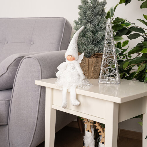 Decorație de Crăciun Îngeraș așezat, 40 cm,argintiu