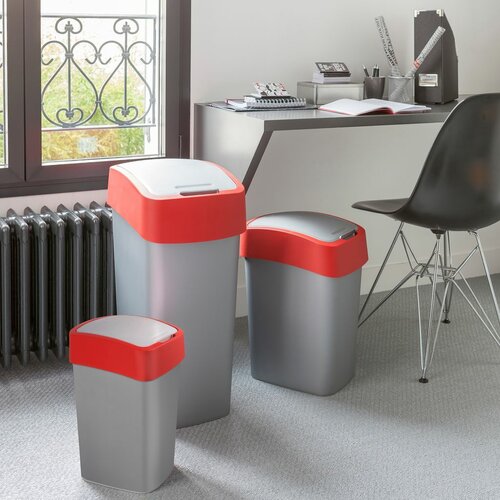 Curver Koš za smeti FLIP BIN 10 l, rdeča