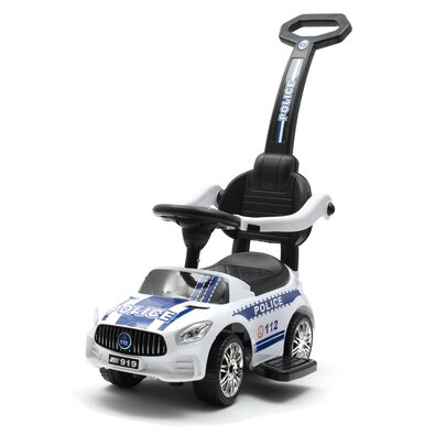 Baby Mix Dětské odrážedlo se zvukem a vodící tyčí Police, bílá