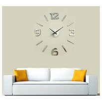 StarDeco Nástenné hodiny strieborná, priemer 60 cm StarDeco Nástenné hodiny strieborná, priemer 60 cm