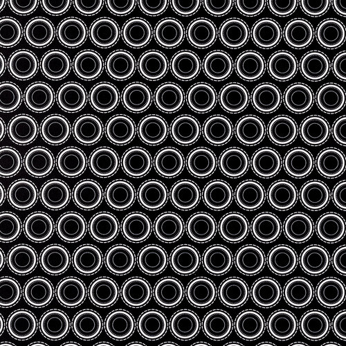 Prostírání Kruhy černá, 28 x 43 cm, sada 4 ks