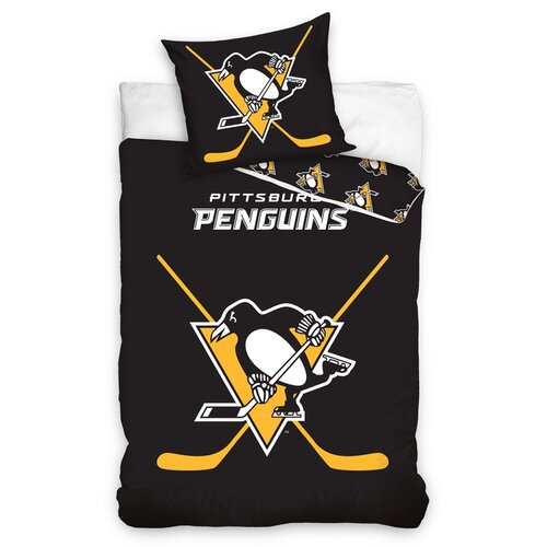 NHL Pittsburgh Penguins pamut foszforeszkáló  ágyneműhuzat, 140 x 200 cm, 70 x 90 cm