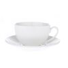 Tasse und Untertasse aus Porzellan, weiß