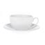 Tasse und Untertasse aus Porzellan, weiß
