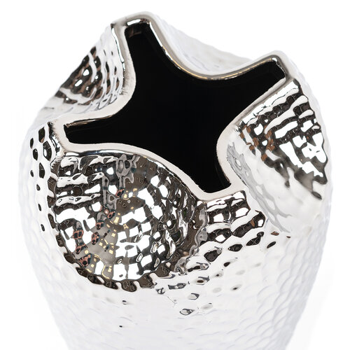 Keramična vaza Silver dots srebrna, 29 cm