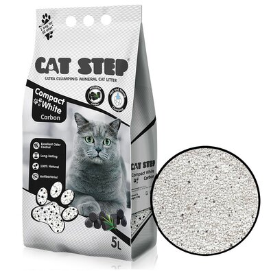 Cat Step Mineral żwirek dla kota Compact WhiteCarbon, 5 l