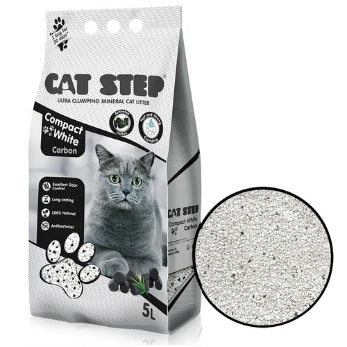 Cat Step Mineral Katzenstreu Compact White Carbon, 5 l