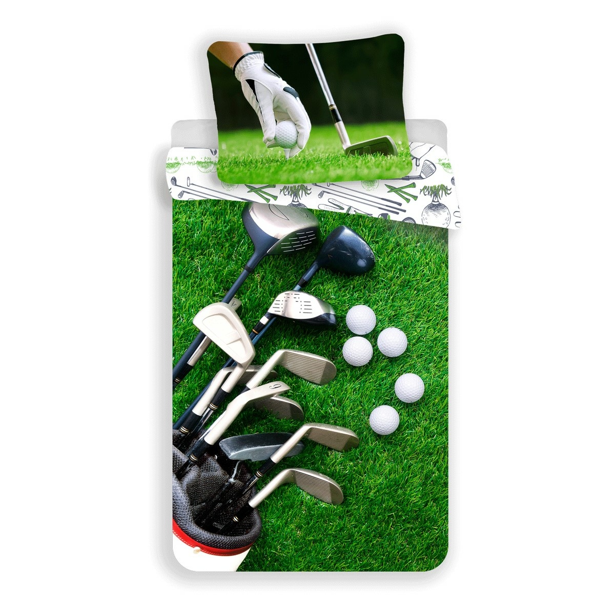 Levně Jerry Fabrics Bavlněné povlečení Golf, 140 x 200 cm, 70 x 90 cm