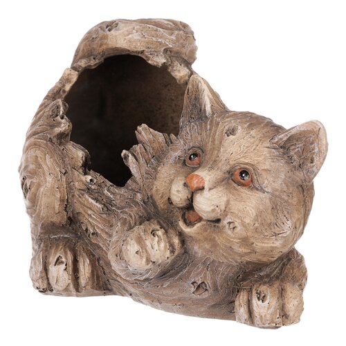 Ovitek za cvetje Mačka, 21 x 12 x 13 cm, poliresin