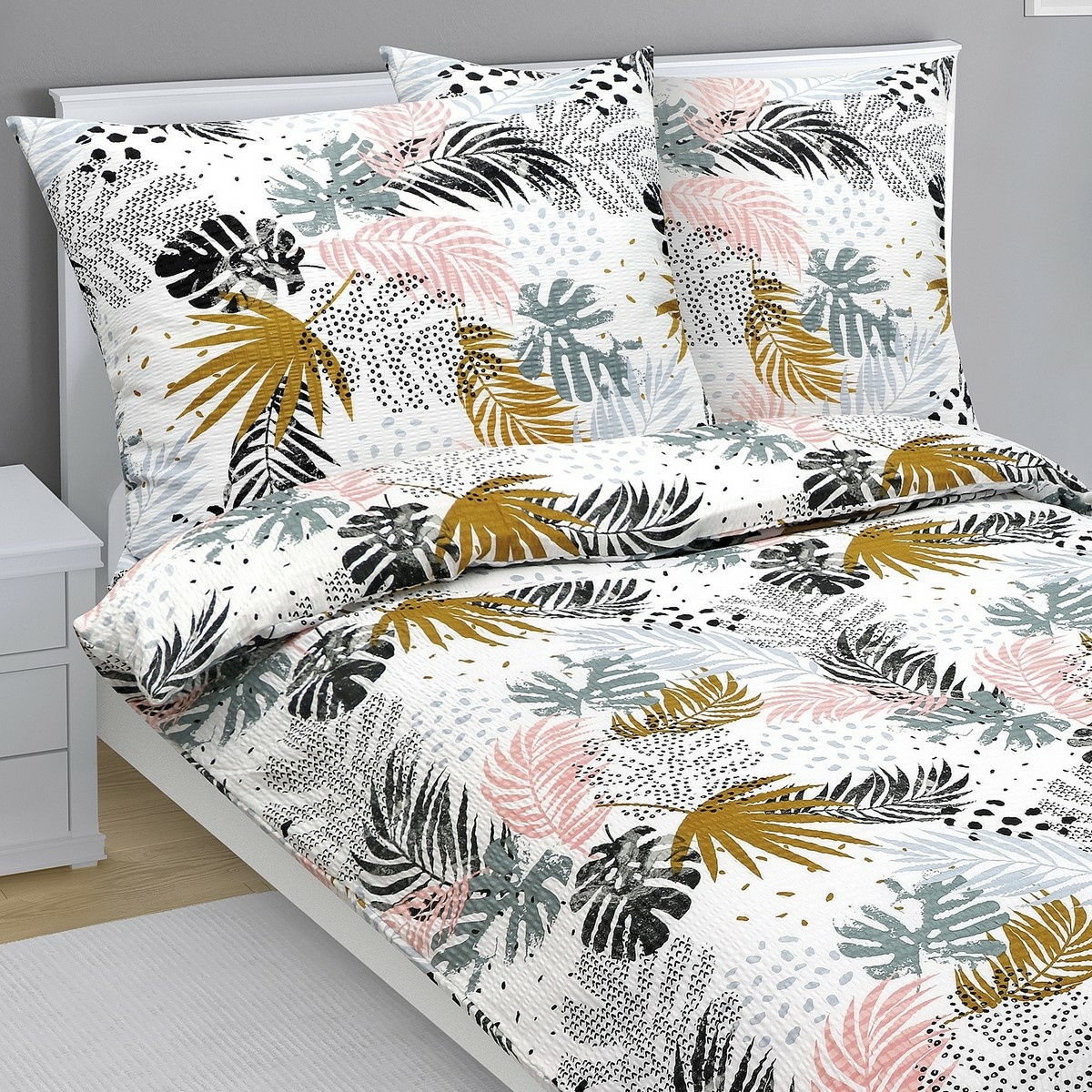 Bellatex Színes tollak krepp ágyneműhuzat, 140 x 200 cm, 70 x 90 cm, szürke, 140 x 200 cm, 70 x 90 cm termék 2. képe