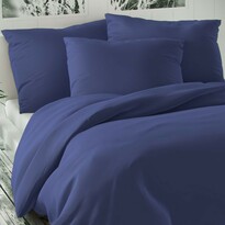 Saténové povlečení Luxury Collection tmavě modrá, 240 x 200 cm, 2 ks 70 x 90 cm