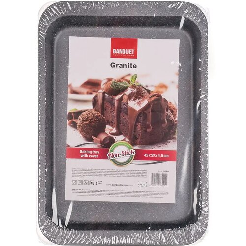 Banquet Деко з антипригарним покриттям Granite з кришкою, 42 x 29 x 4,5 см