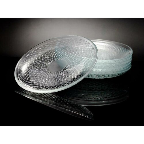 Set farfurii sticlă Florina Rozeta 17 cm, 6 buc.